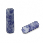 Piedras naturales Sodalita y Microclina tubo Azul-blanco
