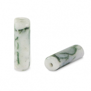 Piedras naturales &Aacute;gate tubo Verde-blanco