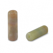 Piedras naturales &Aacute;gate tubo Verde-rosa