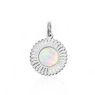 Colgantes Acero Inox concha 12mm Plateado-blanco (color natural)