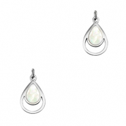 Colgantes Acero Inox concha gota Plateado-blanco (color natural)