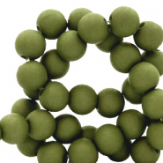 Abalorios acr&iacute;licos 6 mm Verde oliva