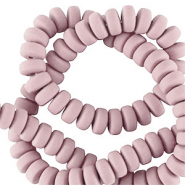 Abalorios de pol&iacute;meros rondeles 7mm Rosa vintage