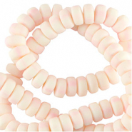 Abalorios de pol&iacute;meros rondeles 7mm Rosa suave