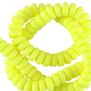 Abalorios de pol&iacute;meros rondeles 7mm Amarillo ne&oacute;n