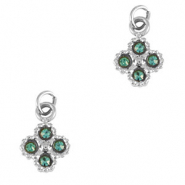 Colgantes Acero Inox flor Plateado-azul