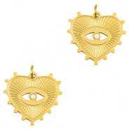 Colgantes Acero Inox ojo providencia corazón Dorado