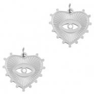 Colgantes Acero Inox ojo providencia corazón Plateado