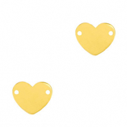 Colgantes / entrepieza Acero Inox coraz&oacute;n Dorado