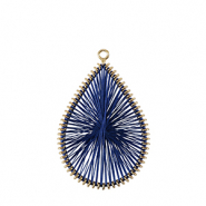 Colgantes tejidos con hilo macramé gota Azul oscuro