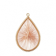 Colgantes tejidos con hilo macramé gota Dorado-rosa