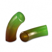 Abalorios acr&iacute;licos tubo Verde