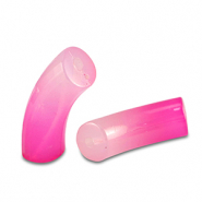 Abalorios acr&iacute;licos tubo Rosa