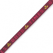 Cinta con texto "good times" P&uacute;rpura-rosa