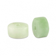 Piedras naturales Serpentina y Mármol disco 4x2mm Verde glaciar