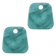 Colgantes de resina trapecio Azul p&eacute;troleo
