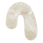 Colgantes de resina org&aacute;nico glitter Blanco cashmere