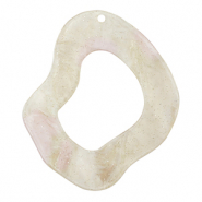 Colgantes de resina org&aacute;nico glitter Blanco cashmere