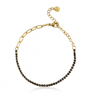 Pulseras Acero Inox Dorado-negro