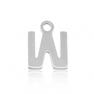 Colgantes Acero Inox letra W Plateado
