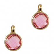 Colgantes de cristal 7mm Rosa-dorado