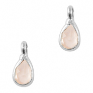 Colgantes de cristal gota Rosa claro-plateado
