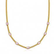 Cadenas Acero Inox serpiente cristal Dorado-rosa