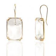 Pendientes de Cristal rect&aacute;ngulo Cristal-dorado