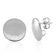 Fornituras Acero Inox pendientes con anilla 15mm Plateado