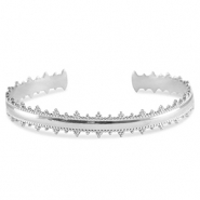Pulseras Acero Inox bangle Plateado