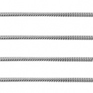 Fornituras Acero Inox cadena jasseron serpiente 1.6mm Plateado