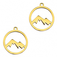 Colgantes Acero Inox montaña Dorado