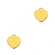 Colgantes Acero Inox corazón Dorado