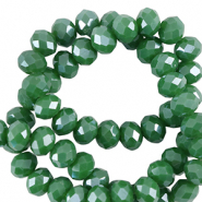 Abalorios faceteados disco 6x4mm Verde Nilo-revestimiento pearl shine