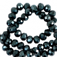 Abalorios faceteados disco 4x3mm Verde bosque-revestimiento pearl shine