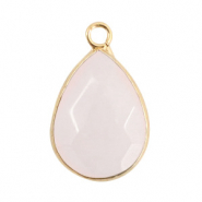 Colgantes de piedras naturales gota Blanco fr&iacute;o-dorado
