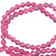 Piedras naturales abalorios faceteados 3mm Rosa magenta-revestimiento pearl shine