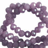 Abalorios faceteados disco 4x3mm P&uacute;rpura africano-revestimiento pearl shine