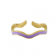 Anillos Acero Inox Dorado-púrpura