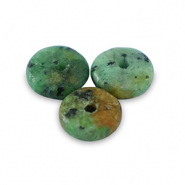 Piedras naturales Serpentina rondeles 6mm Verde trébol