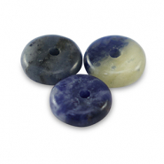 Piedras naturales Sodalita y Microclina rondeles 6mm Azul
