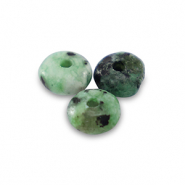 Piedras naturales Serpentina rondeles 4mm Verde trébol
