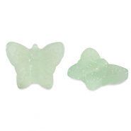Abalorios de cristal mariposa Verde lechoso