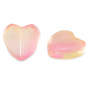 Abalorios de cristal corazon Rosa melocotón