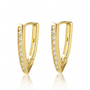 Metal TQ latón pendientes criolla zirconia Dorado