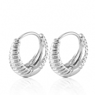 Metal TQ latón pendientes criolla Plateado