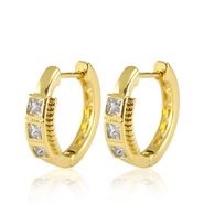 Metal TQ latón pendientes criolla zirconia Dorado