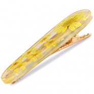 Accesorios pinza para pelo con flores secas Amarillo-dorado