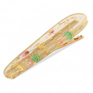 Accesorios pinza para pelo con flores secas Rosa claro verde-dorado