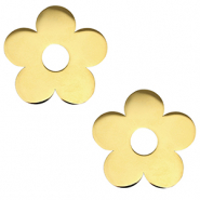 Colgantes Acero Inox flor Dorado